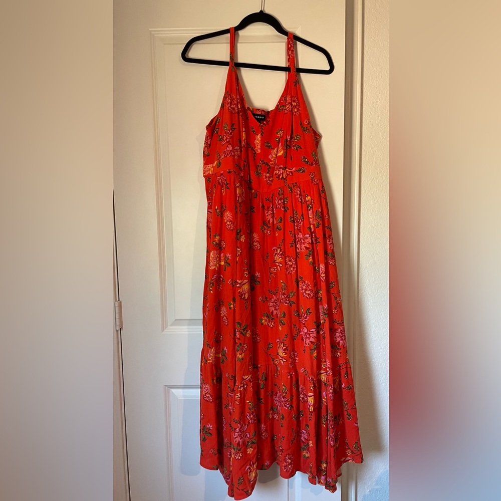 Torrid Orange Floral High Low Dress